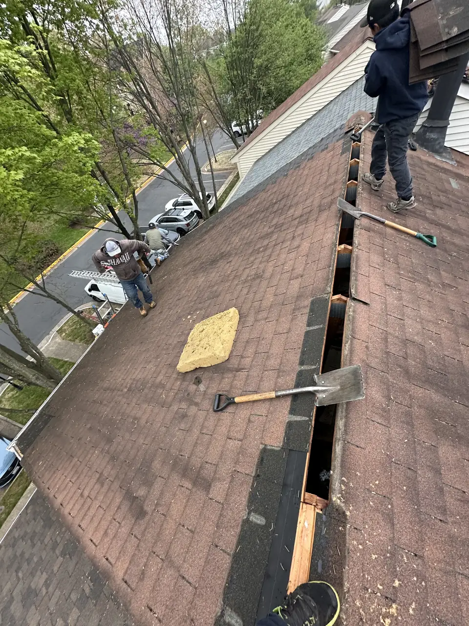 Worn roof before replacement in Ashburn, VA