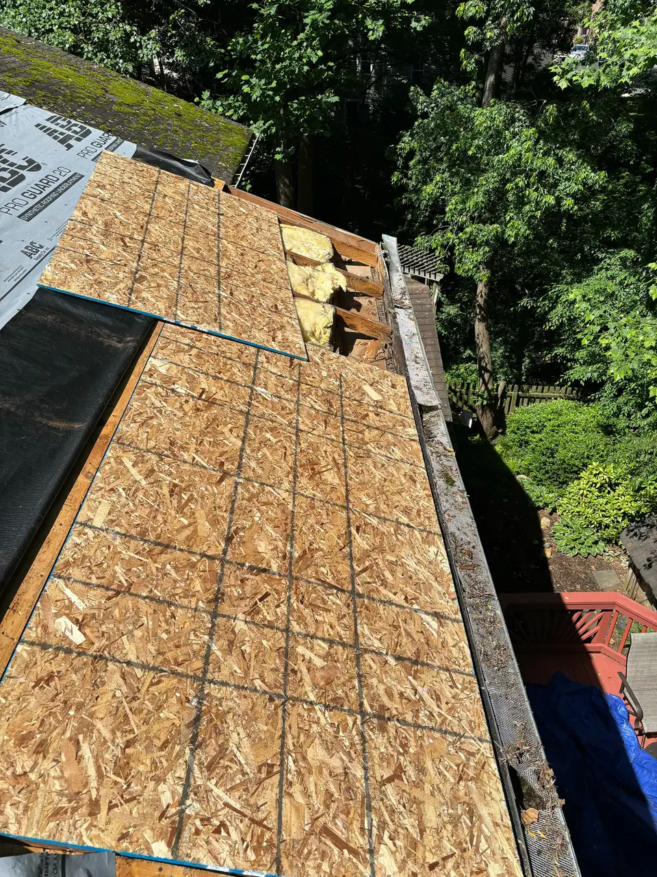 Worn roof before replacement in Burke, VA