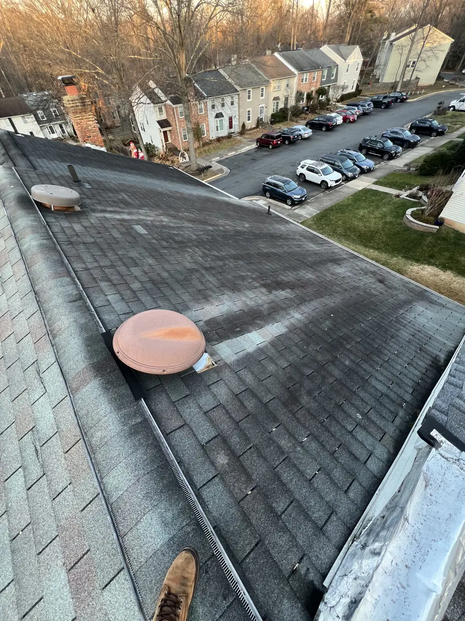Worn roof before replacement in Burke, VA