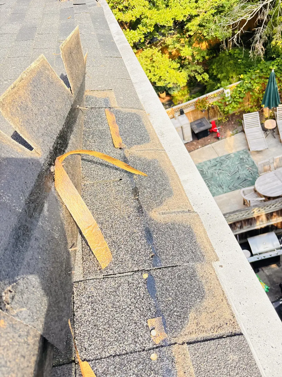 Worn roof before replacement in Fairfax, VA