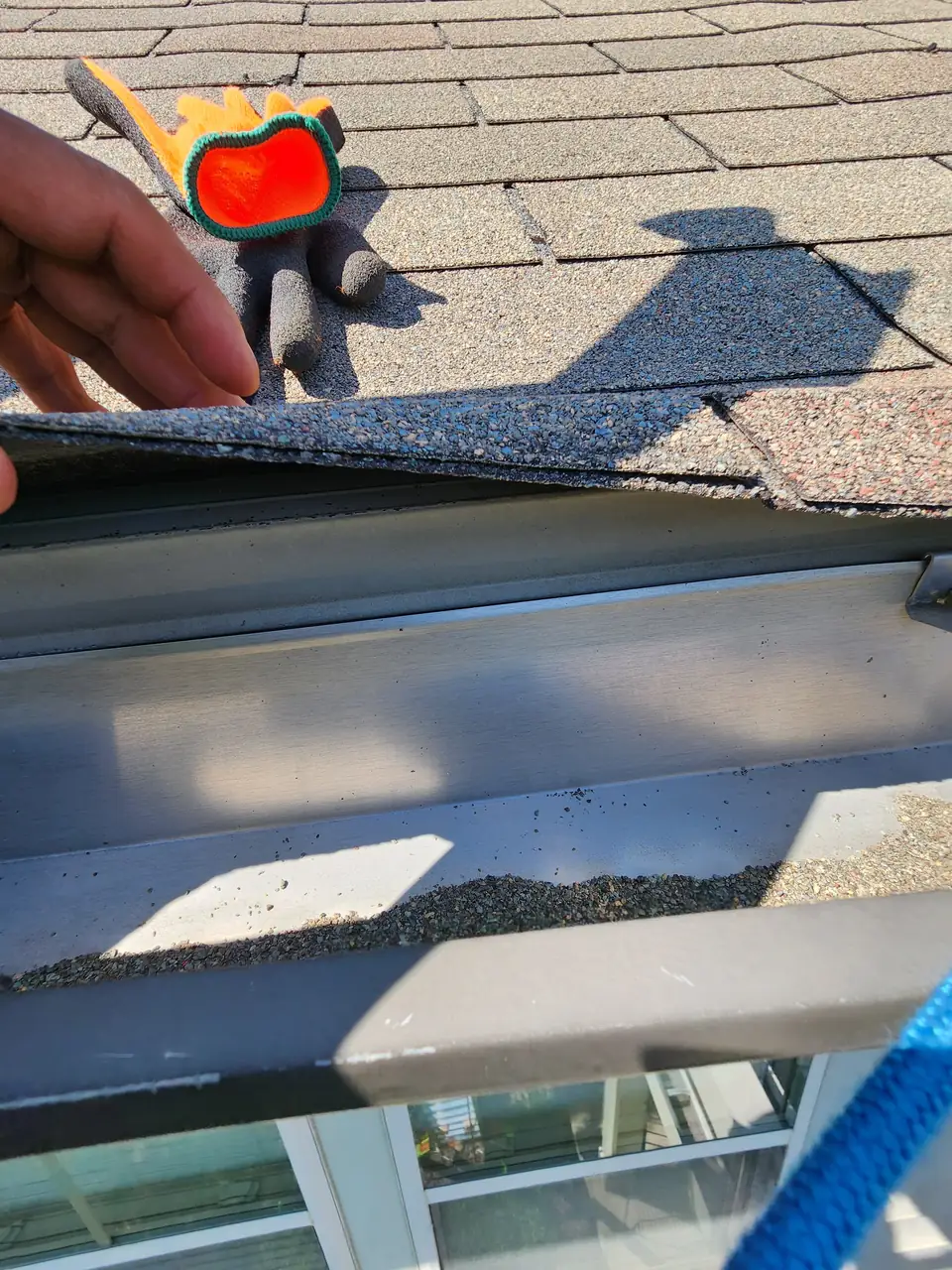 Worn roof before replacement in Woodbridge, VA