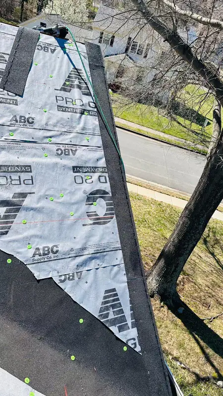 Roof underlayment installation in Woodbridge, VA